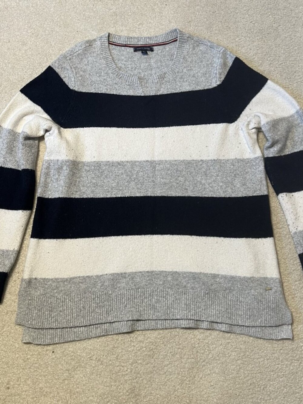 Tommy Hilfiger Women's XL Sweater Knit Grandpa Cardigan Button Front Brown Tan